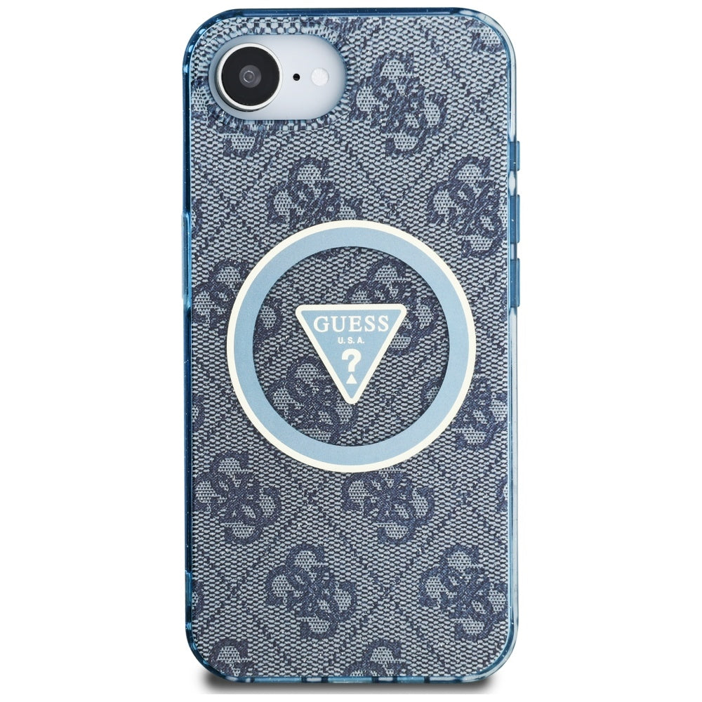 Futrola MagSafe za Apple iPhone 17e / 16e, Guess, IML Glitter 4G Circle Triangle, Plava