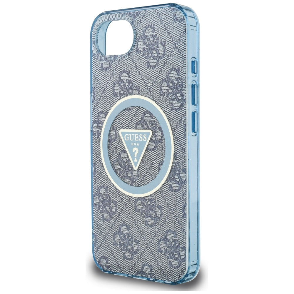 Futrola MagSafe za Apple iPhone 17e / 16e, Guess, IML Glitter 4G Circle Triangle, Plava