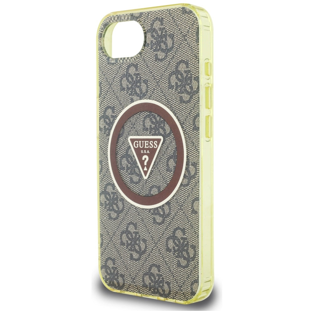 Futrola MagSafe za Apple iPhone 17e / 16e, Guess, IML Glitter 4G Circle Triangle, Braon