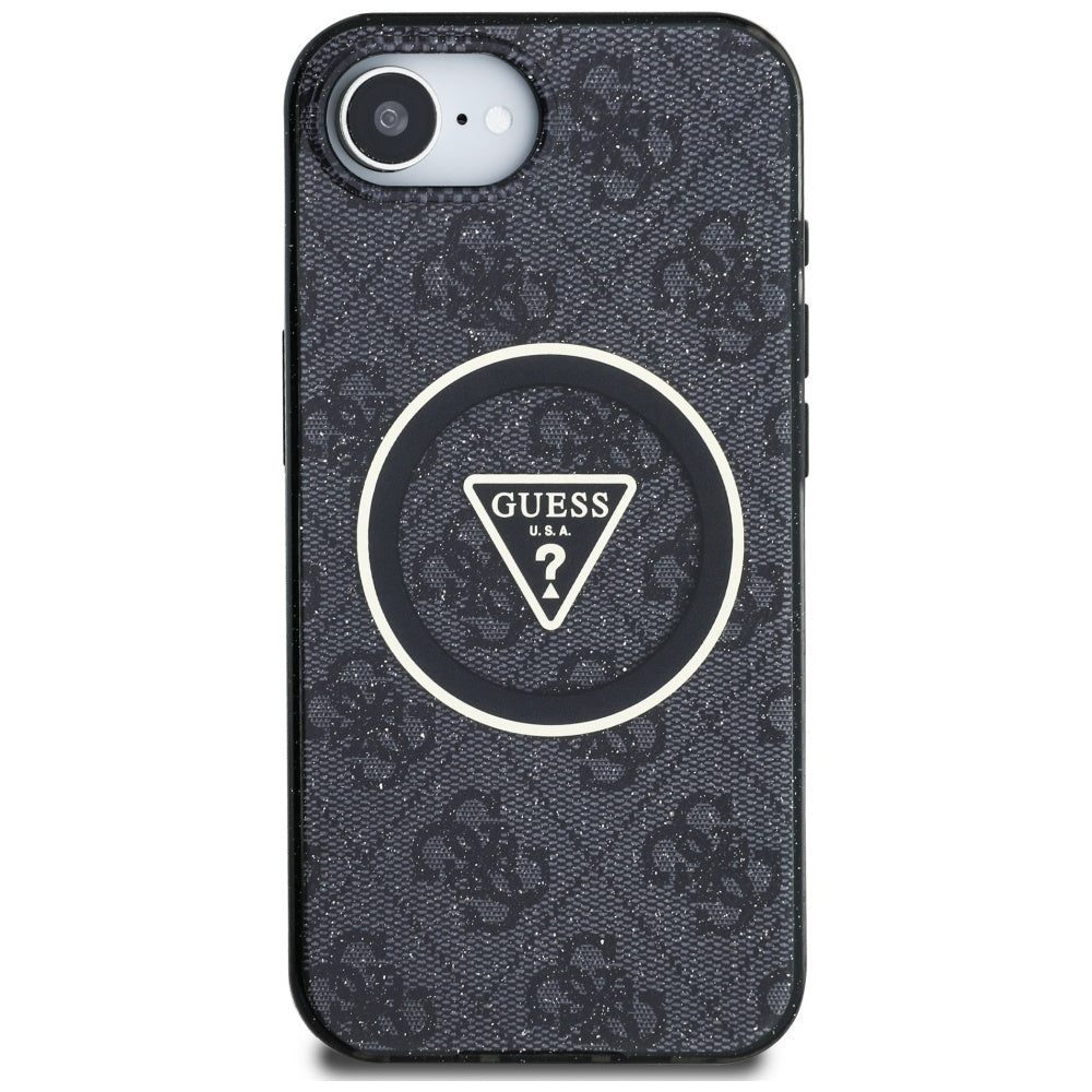 Futrola MagSafe za Apple iPhone 17e / 16e, Guess, IML Glitter 4G Circle Triangle, Crna