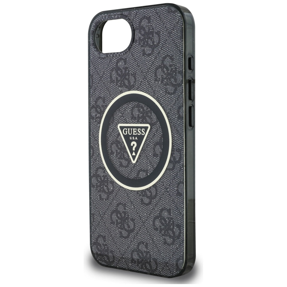 Futrola MagSafe za Apple iPhone 17e / 16e, Guess, IML Glitter 4G Circle Triangle, Crna