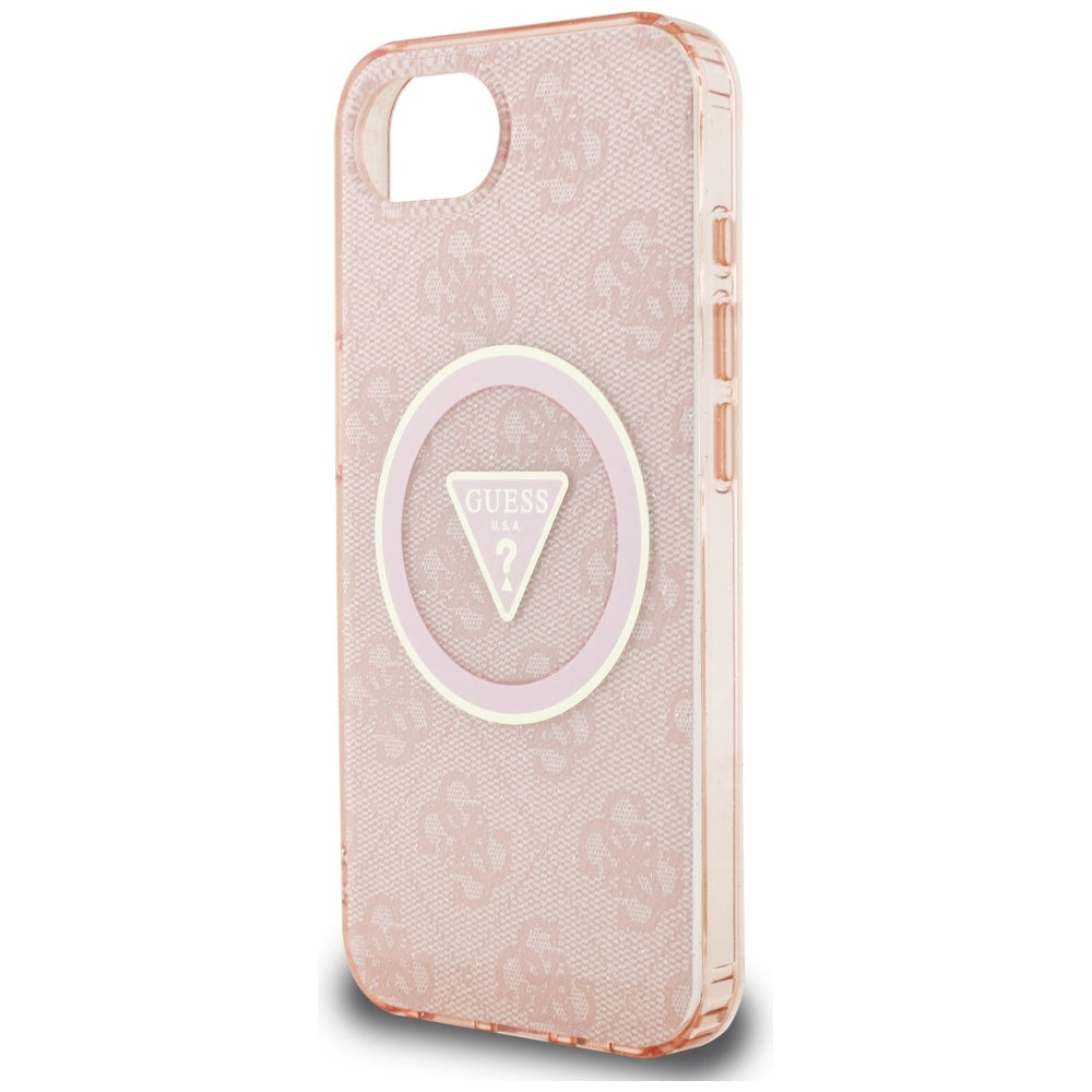 Futrola MagSafe za Apple iPhone 17e / 16e, Guess, IML Glitter 4G Circle Triangle, Roze