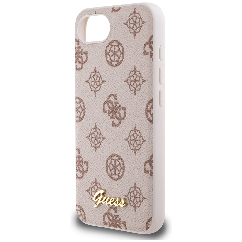 Husa MagSafe za Apple iPhone 17e / 16e, Guess, Peony Script, Braon