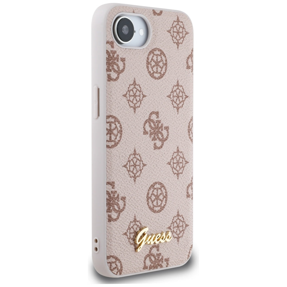 Husa MagSafe za Apple iPhone 17e / 16e, Guess, Peony Script, Braon