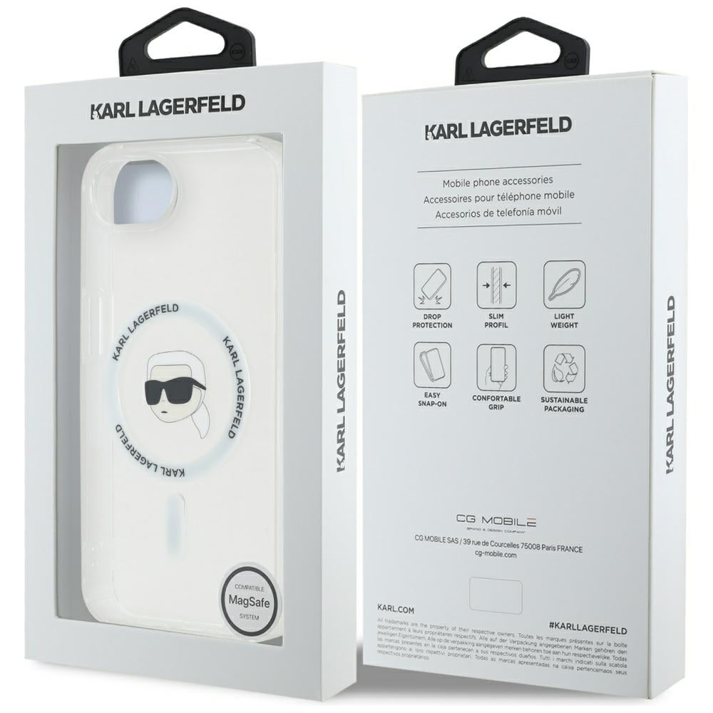Futrola MagSafe za Apple iPhone 17e / 16e, Karl Lagerfeld, IML Karl's Head, Bela