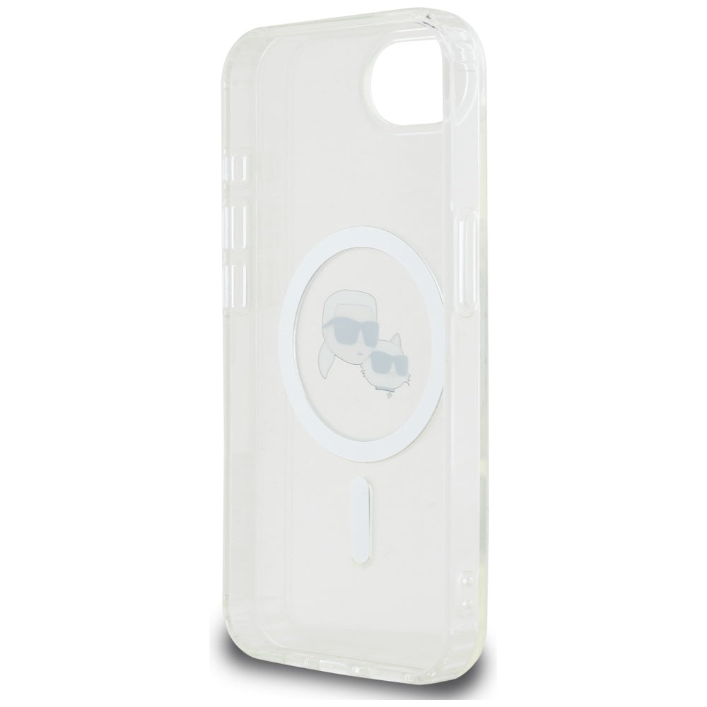 Futrola MagSafe za Apple iPhone 17e / 16e, Karl Lagerfeld, IML Metal Karl & Choupette's Heads, Bela