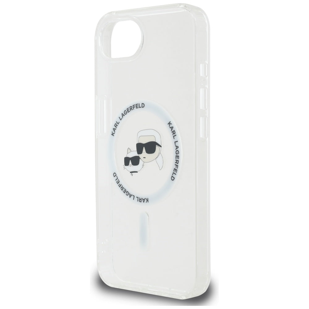 Futrola MagSafe za Apple iPhone 17e / 16e, Karl Lagerfeld, IML Metal Karl & Choupette's Heads, Bela
