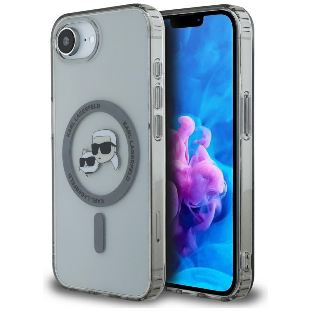 Futrola MagSafe za Apple iPhone 17e / 16e, Karl Lagerfeld, IML Metal Karl & Choupette's Heads, Crna