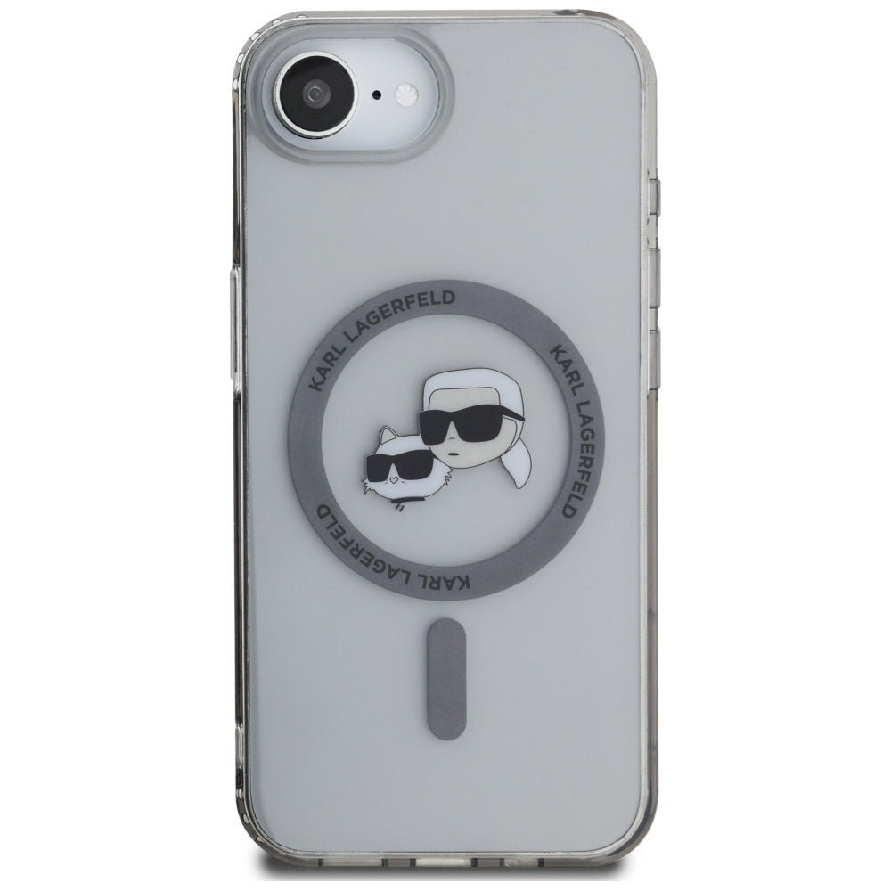 Futrola MagSafe za Apple iPhone 17e / 16e, Karl Lagerfeld, IML Metal Karl & Choupette's Heads, Crna