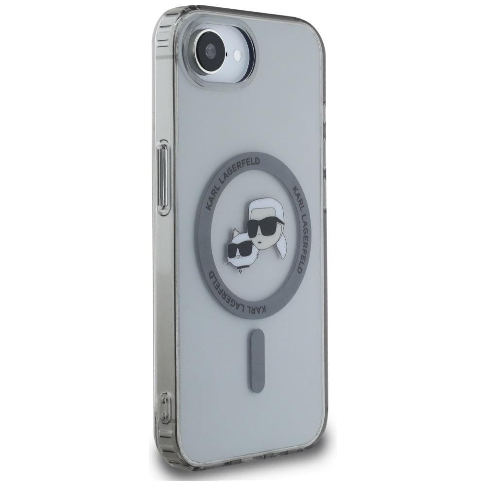 Futrola MagSafe za Apple iPhone 17e / 16e, Karl Lagerfeld, IML Metal Karl & Choupette's Heads, Crna