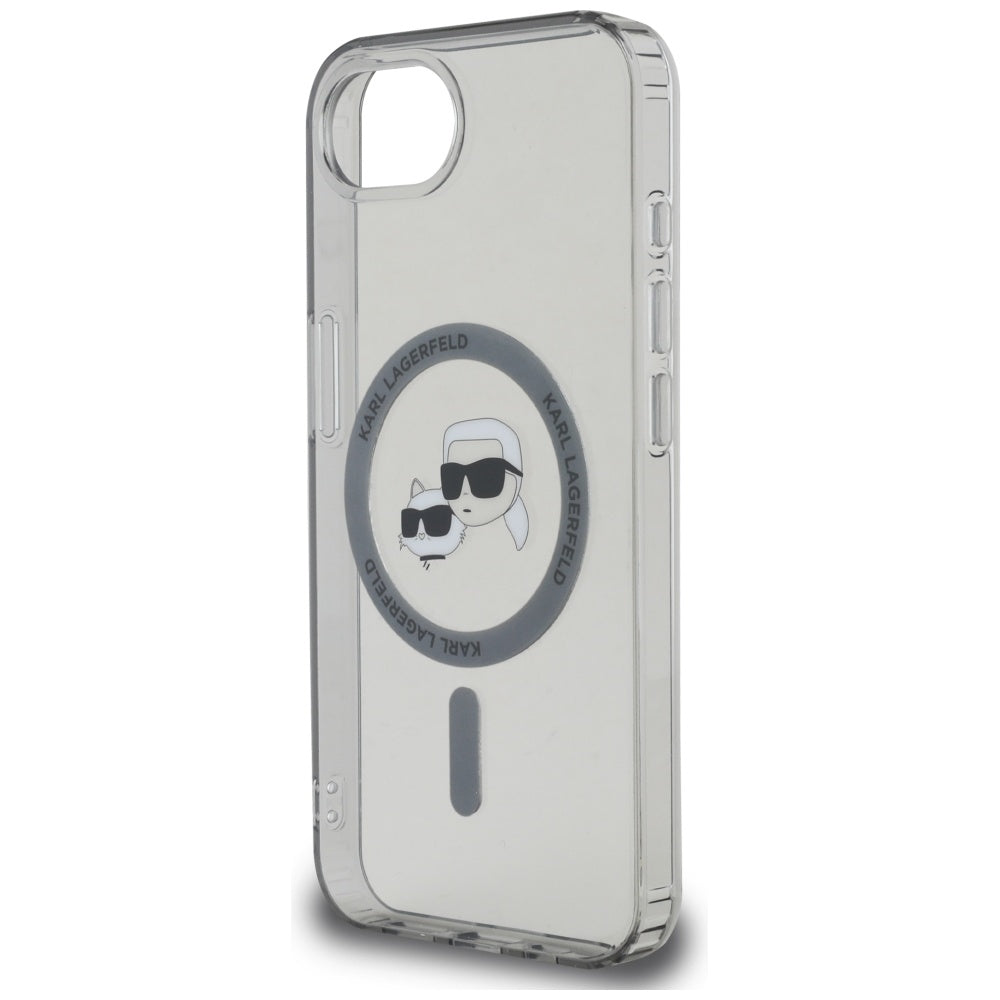 Futrola MagSafe za Apple iPhone 17e / 16e, Karl Lagerfeld, IML Metal Karl & Choupette's Heads, Crna