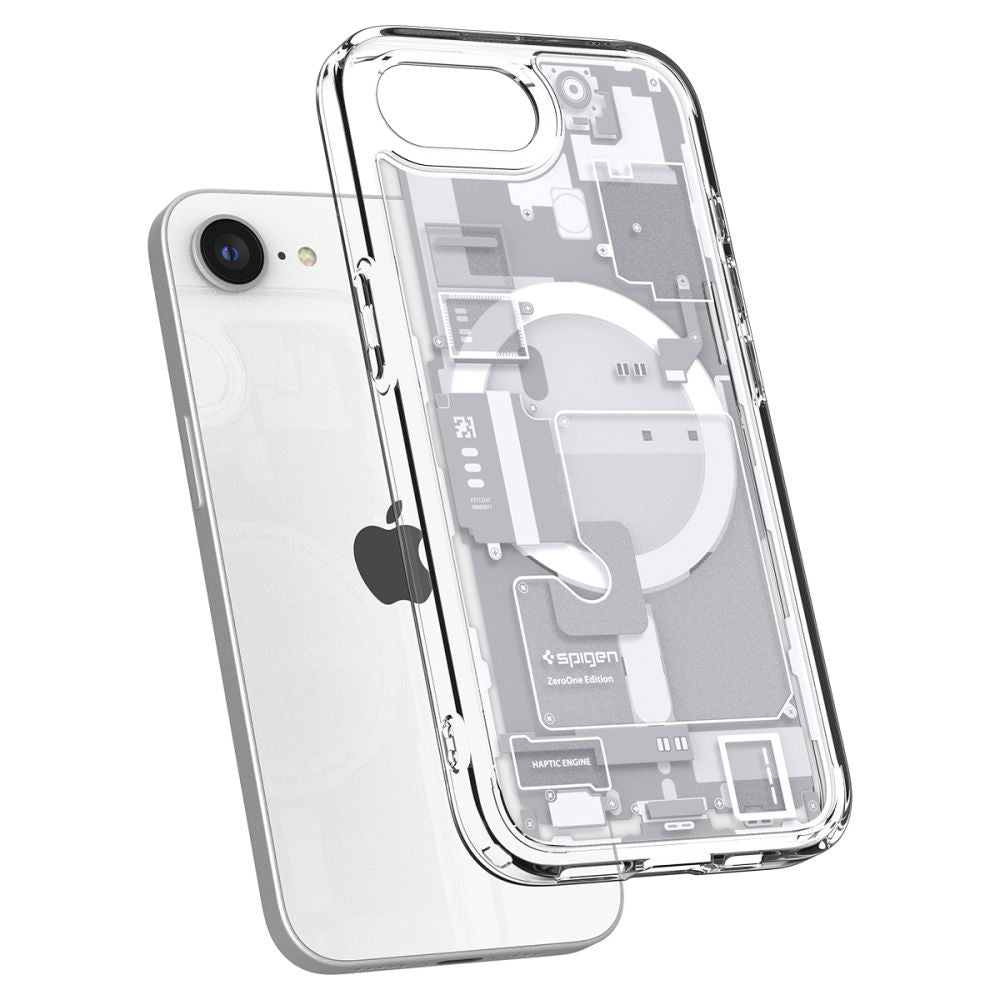 Futrola MagSafe za Apple iPhone 17e / 16e, Spigen, Ultra Hybrid Zero One, Bela