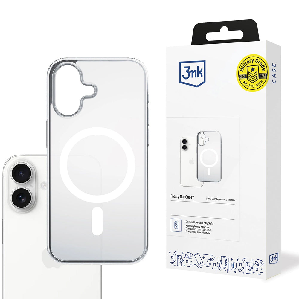 Futrola MagSafe za Apple iPhone 17, 3MK, Frosty MagCase, Bela