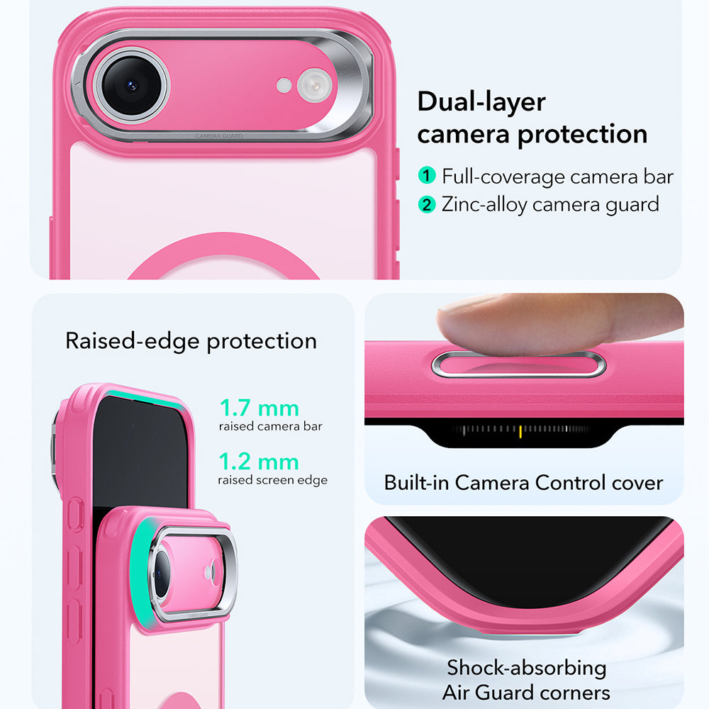 Futrola MagSafe za Apple iPhone 17 Air, ESR, Classic Hybrid Kickstand, Roze Saten