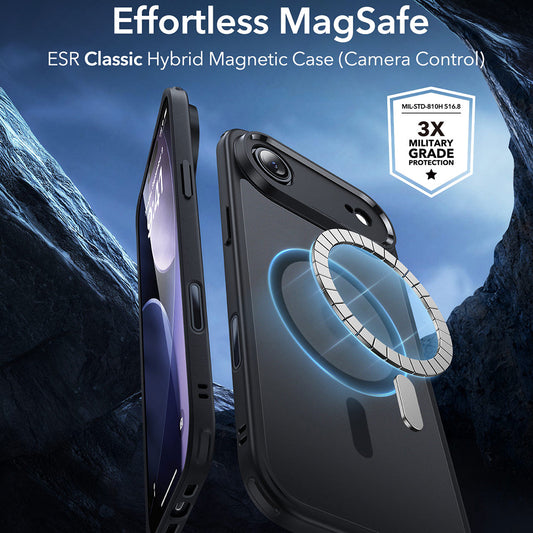 Futrola MagSafe za Apple iPhone 17 Air, ESR, Classic Hybrid, Crna Satinirana