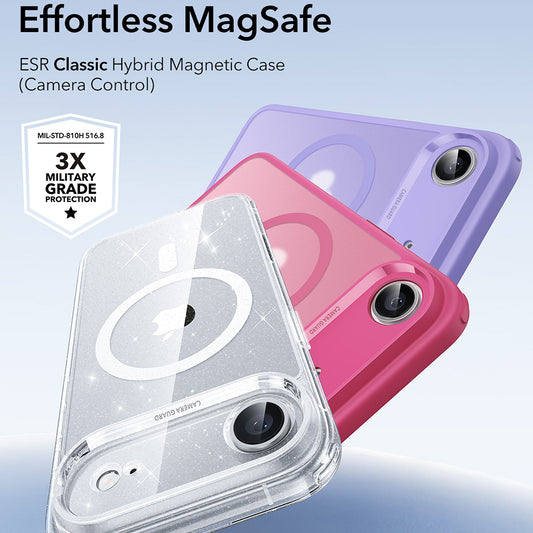 Futrola MagSafe za Apple iPhone 17 Air, ESR, Classic Hybrid Shimmer, Transparentna