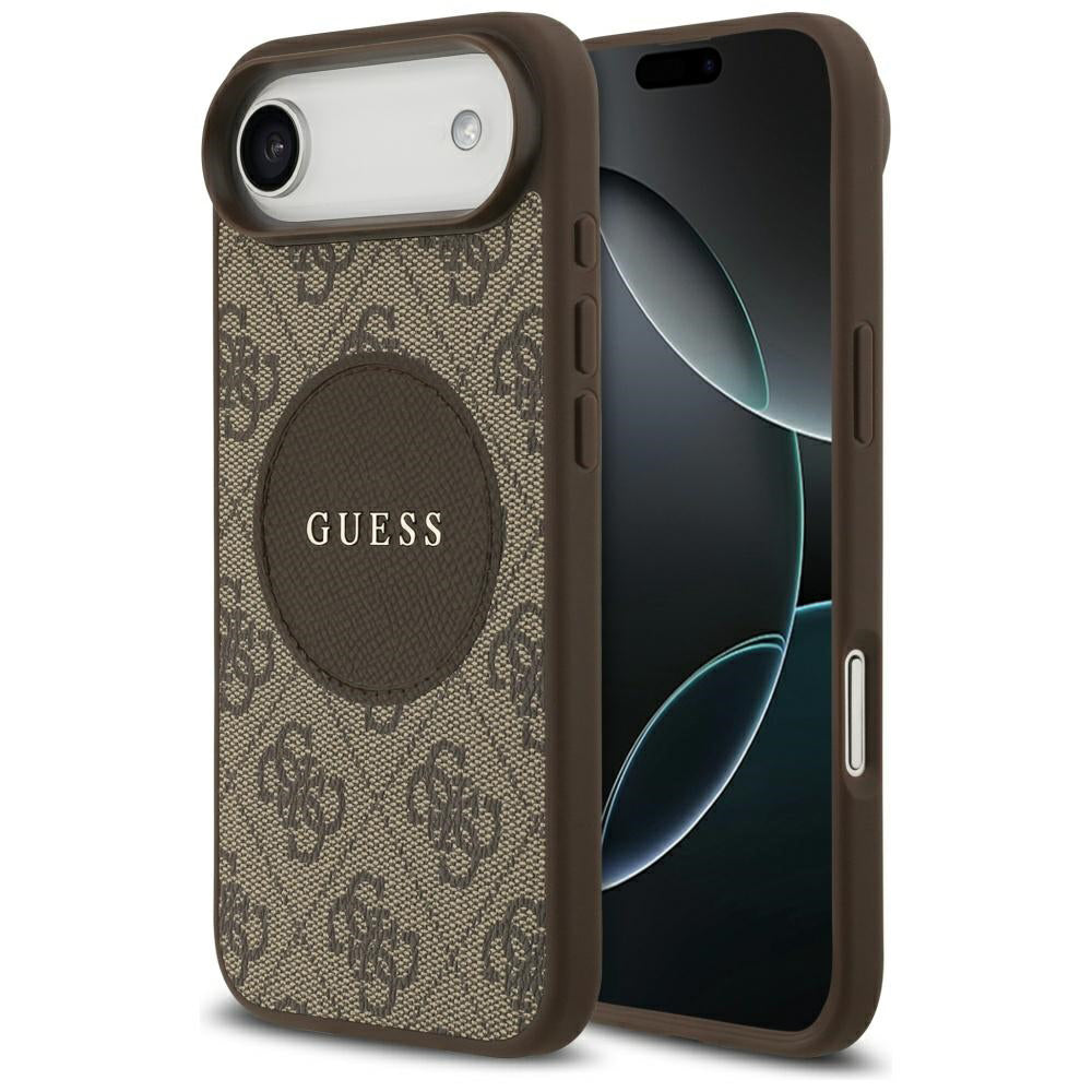 Futrola MagSafe za Apple iPhone 17 Air, Guess, 4G Circle Classic Logo, Braon