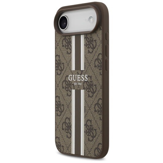 Husa MagSafe za Apple iPhone 17 Air, Guess, 4G Printed Stripes, Braon