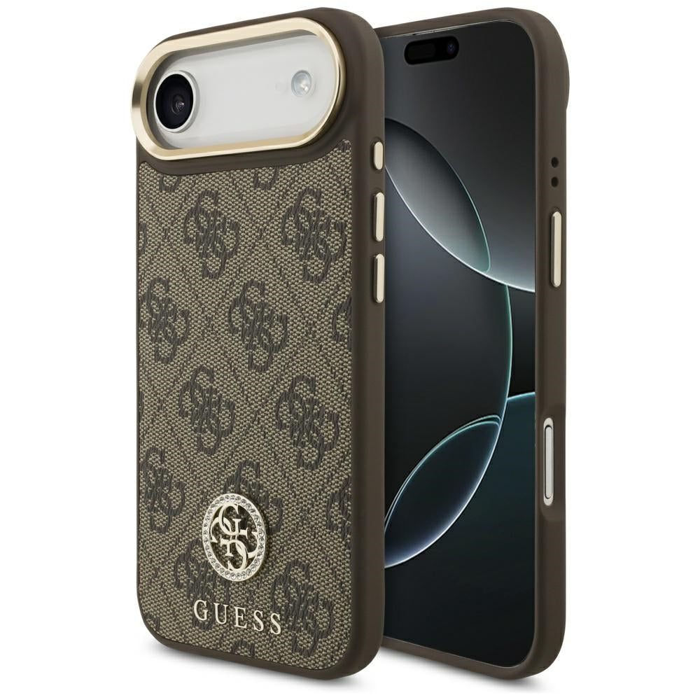 Futrola MagSafe za Apple iPhone 17 Air, Guess, 4G Strass Logo, Braon