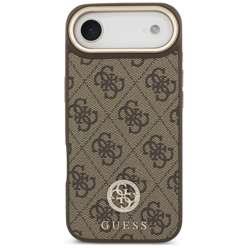 Futrola MagSafe za Apple iPhone 17 Air, Guess, 4G Strass Logo with Big Strap, Braon