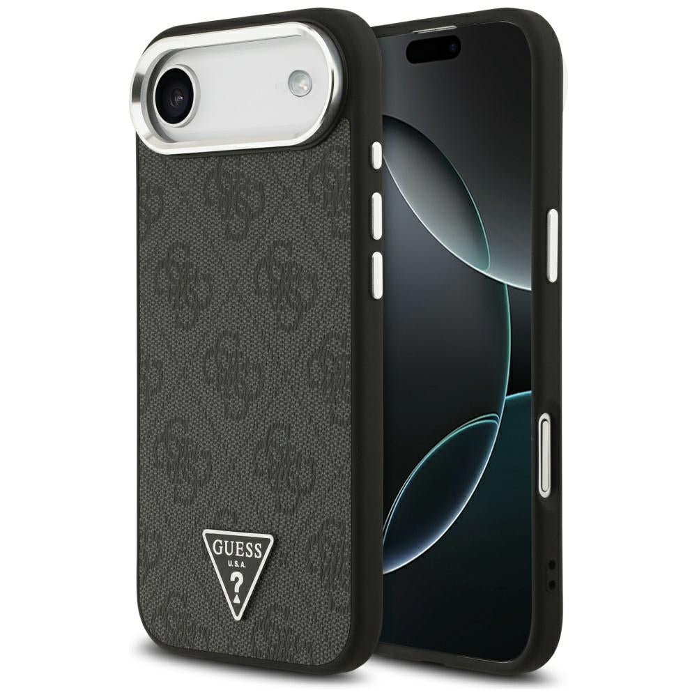 Futrola MagSafe za Apple iPhone 17 Air, Guess, 4G Triangle Logo, Crno Srebrna