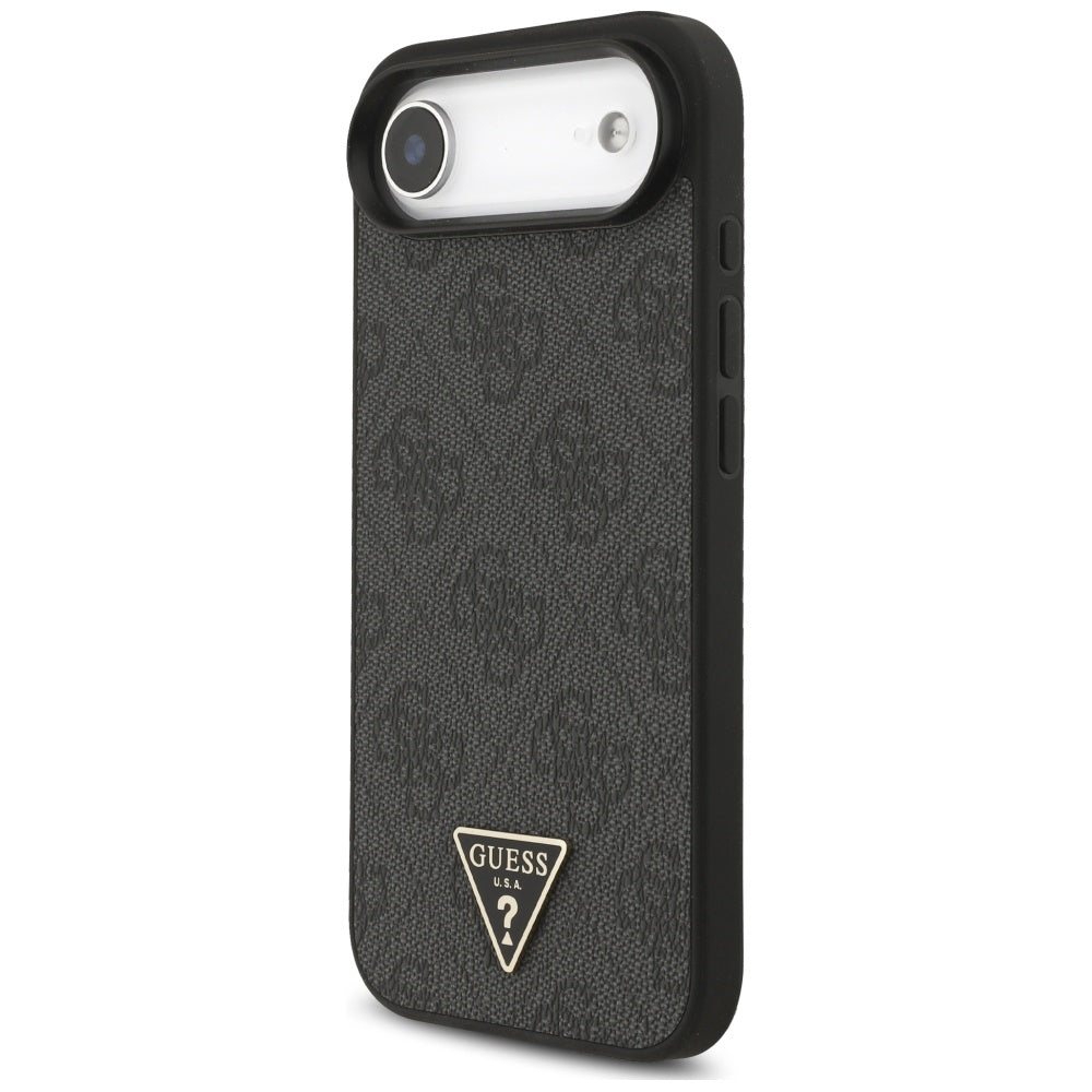 Husa MagSafe za Apple iPhone 17 Air, Guess, 4G Triangle Logo sa kaišem, Crna