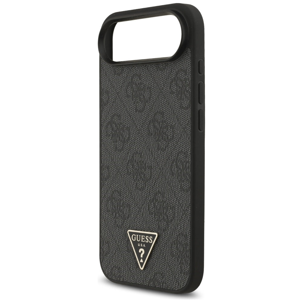 Husa MagSafe za Apple iPhone 17 Air, Guess, 4G Triangle Logo sa kaišem, Crna