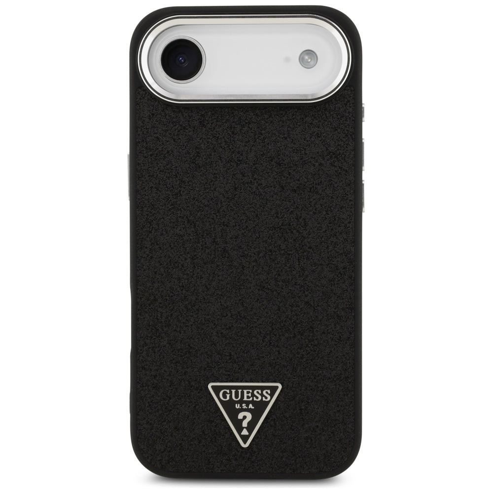 Futrola MagSafe za Apple iPhone 17 Air, Guess, Glitter Triangle Logo, Crna