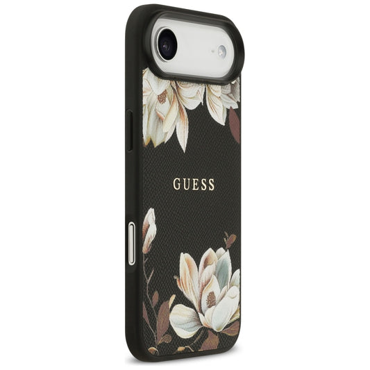 Futrola MagSafe za Apple iPhone 17 Air, Guess, Grained Flowers, Crna