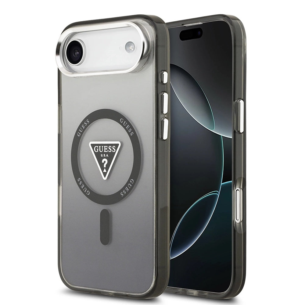 Futrola MagSafe za Apple iPhone 17 Air, Guess, IML Gradient Triangle Logo, Crna