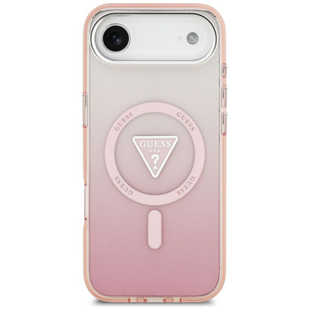 Futrola MagSafe za Apple iPhone 17 Air, Guess, IML Gradient Triangle Logo, Roze