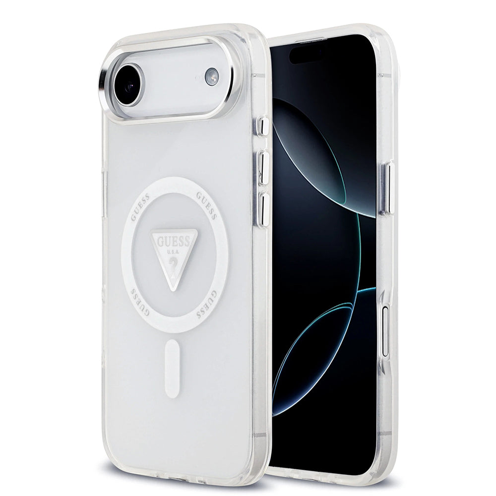 Futrola MagSafe za Apple iPhone 17 Air, Guess, IML Gradient Triangle Logo, Transparentna