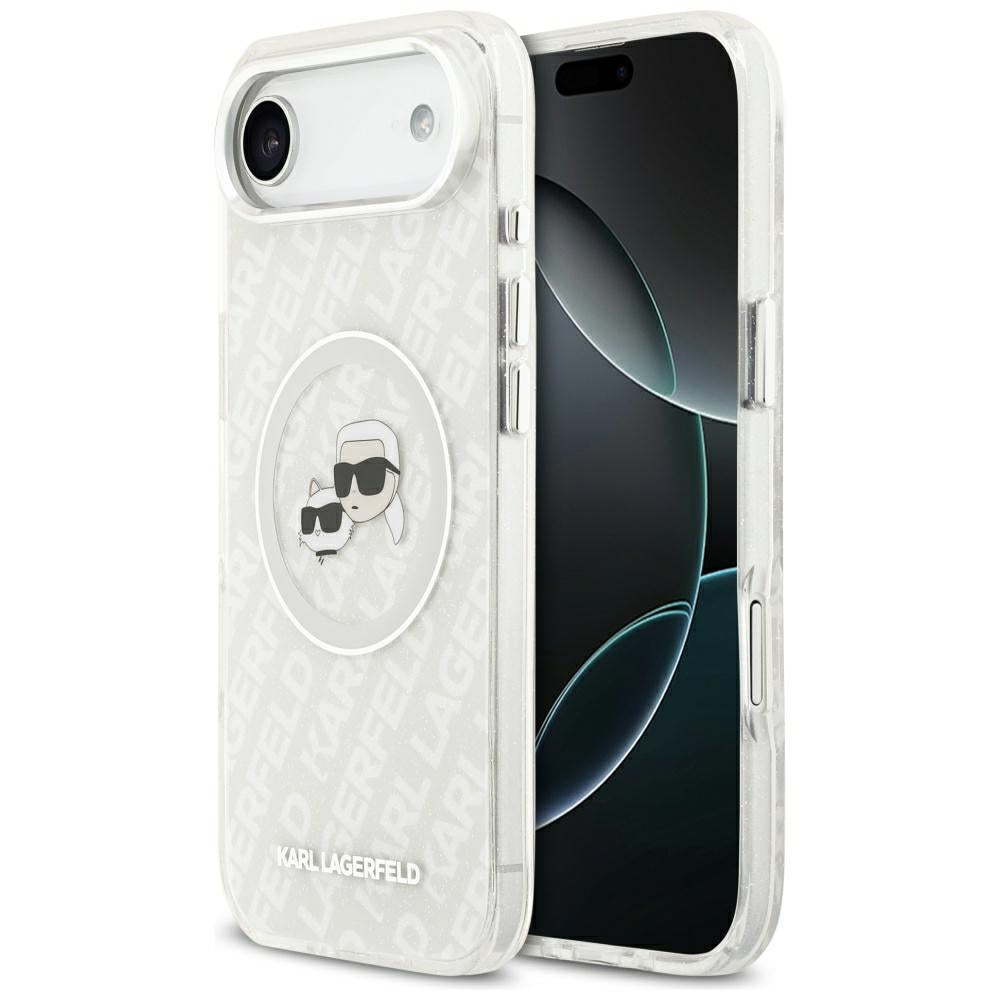 Futrola MagSafe za Apple iPhone 17 Air, Karl Lagerfeld, IML Glitter Karl & Choupette`s Heads, Siva