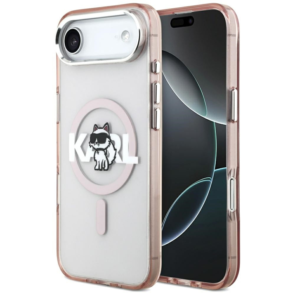 Futrola MagSafe za Apple iPhone 17 Air, Karl Lagerfeld, IML Sketch Logo Choupette, Roze