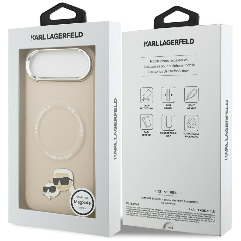 Futrola MagSafe za Apple iPhone 17 Air, Karl Lagerfeld, Karl & Choupette Pins, Bež