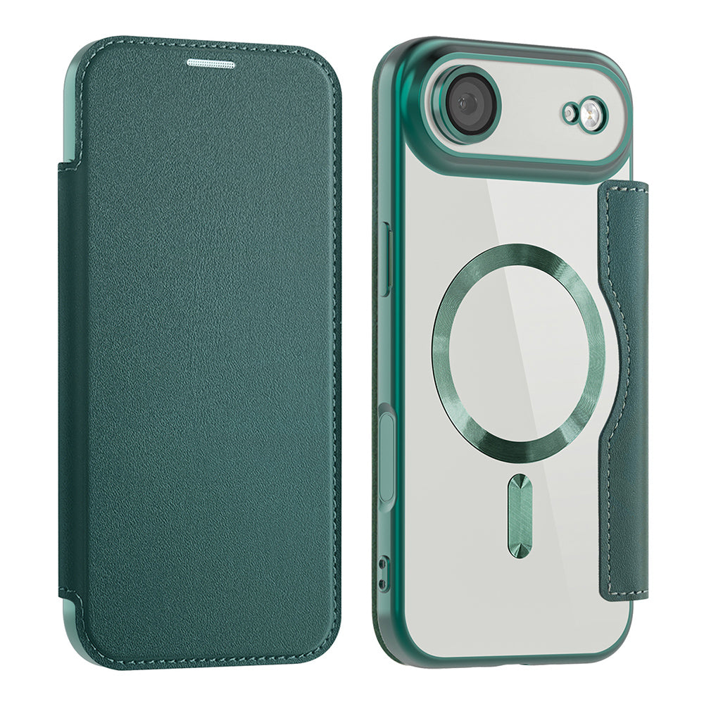 Futrola MagSafe za Apple iPhone 17 Air, Techsuit, SmartMag Book, Zelena