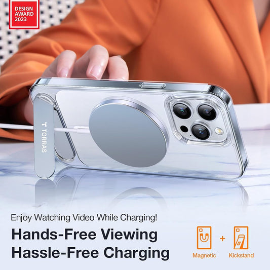 Husa MagSafe za Apple iPhone 17 Air, Torras, Pstand, Crna