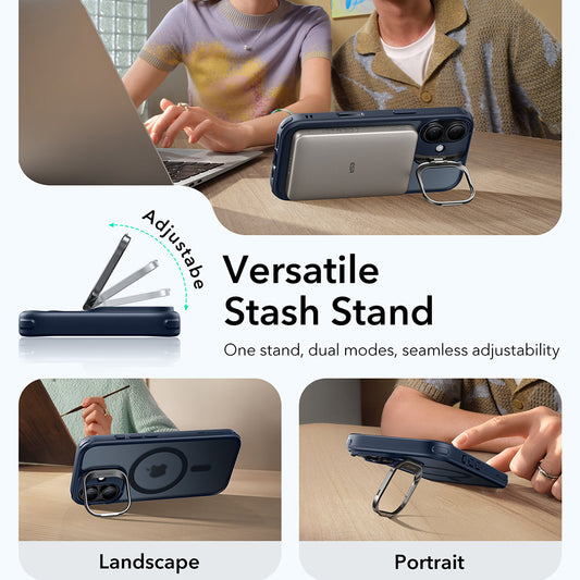 Futrola MagSafe za Apple iPhone 17, ESR, Classic Hybrid Kickstand, Satensko Plava