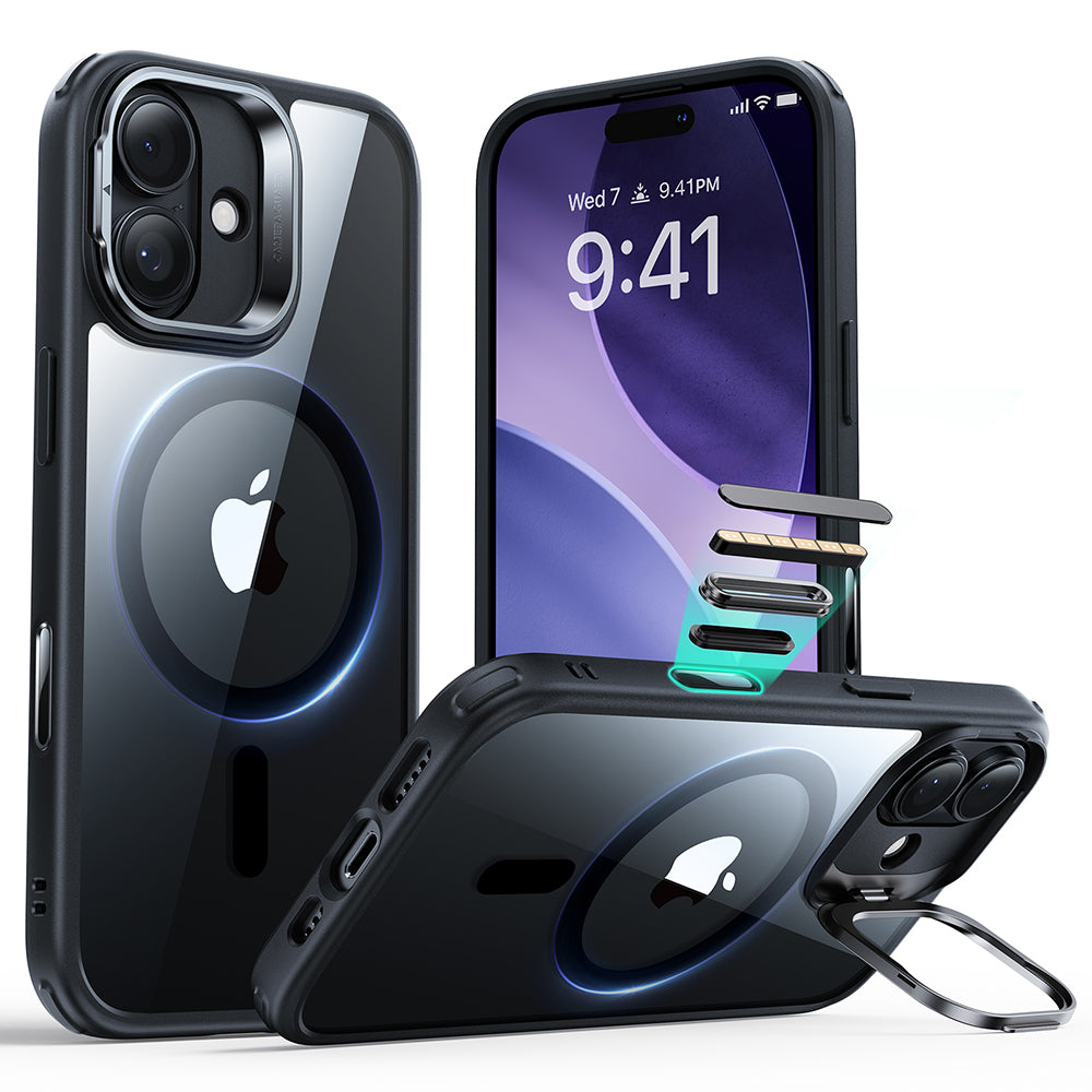 Futrola MagSafe za Apple iPhone 17, ESR, Classic Hybrid Kickstand, Crno Providna