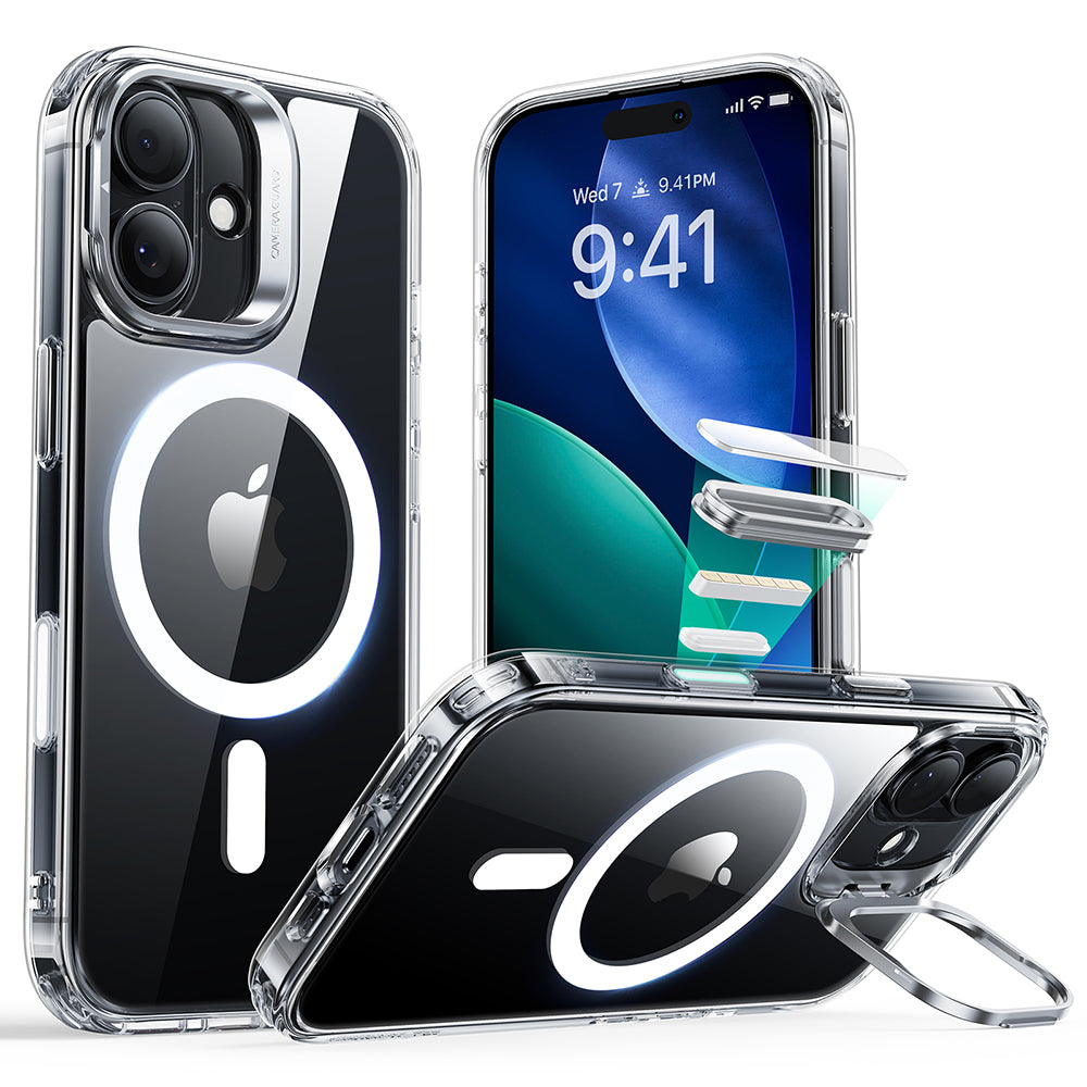 Futrola MagSafe za Apple iPhone 17, ESR, Classic Hybrid Kickstand, Transparentna