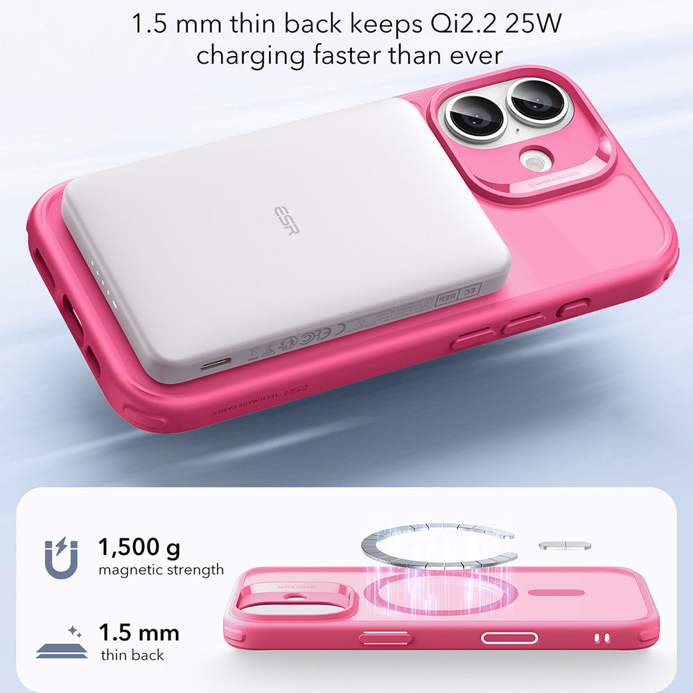 Husa MagSafe za Apple iPhone 17, ESR, Classic Hybrid, Roze Saten