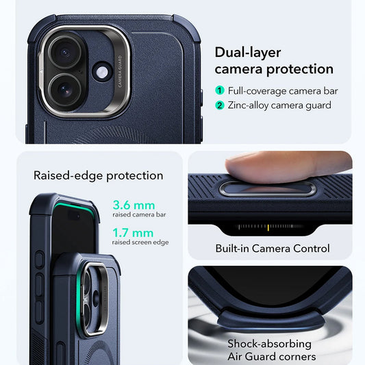 Futrola MagSafe za Apple iPhone 17, ESR, Cyber Armor Kickstand, Plava