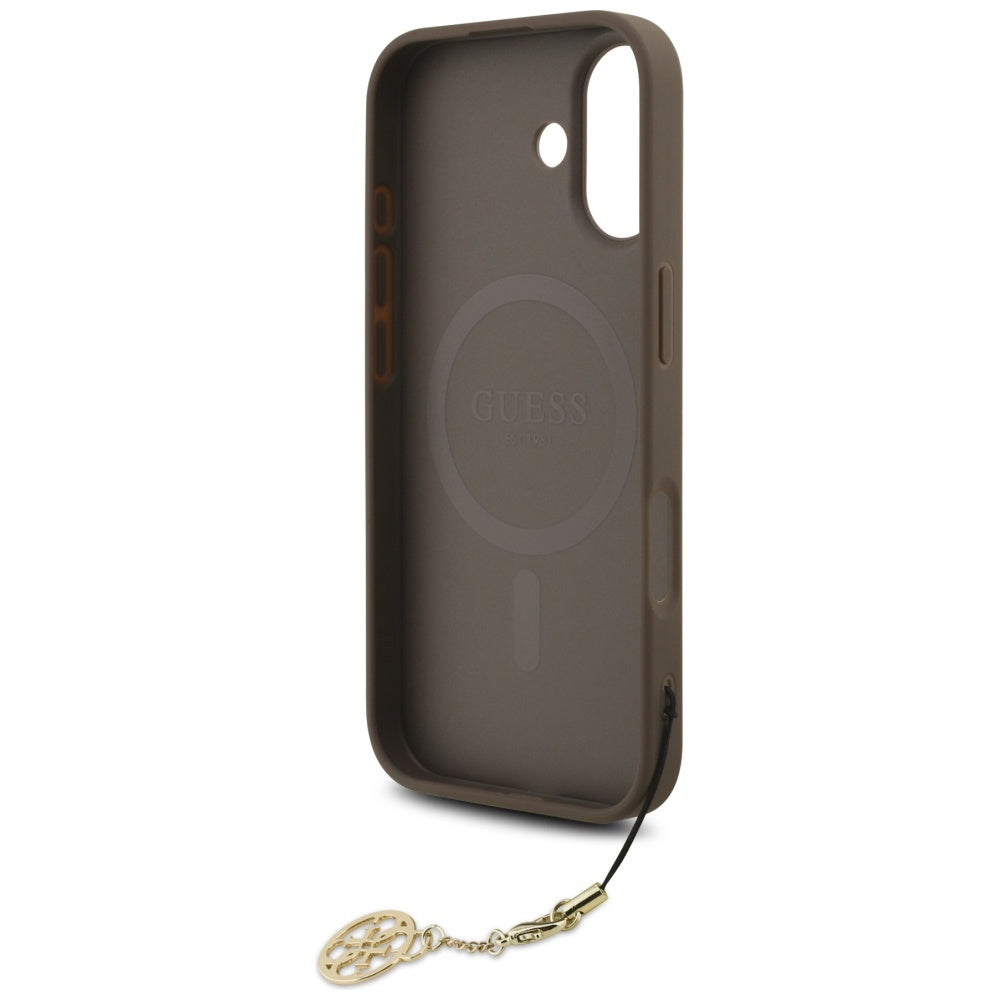 Futrola MagSafe za Apple iPhone 17, Guess, 4G Charm Cradle, Braon