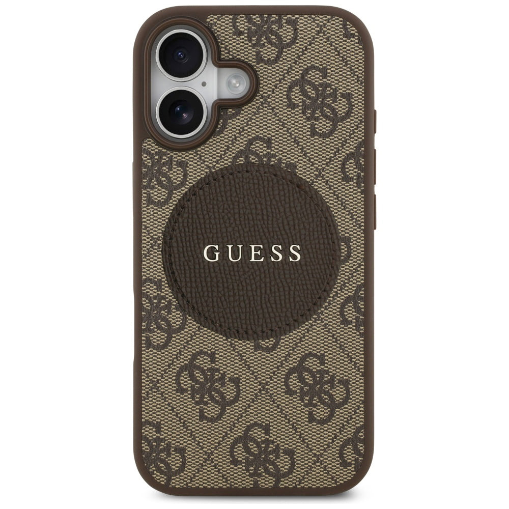 Futrola MagSafe za Apple iPhone 17, Guess, 4G Circle Classic Logo, Braon