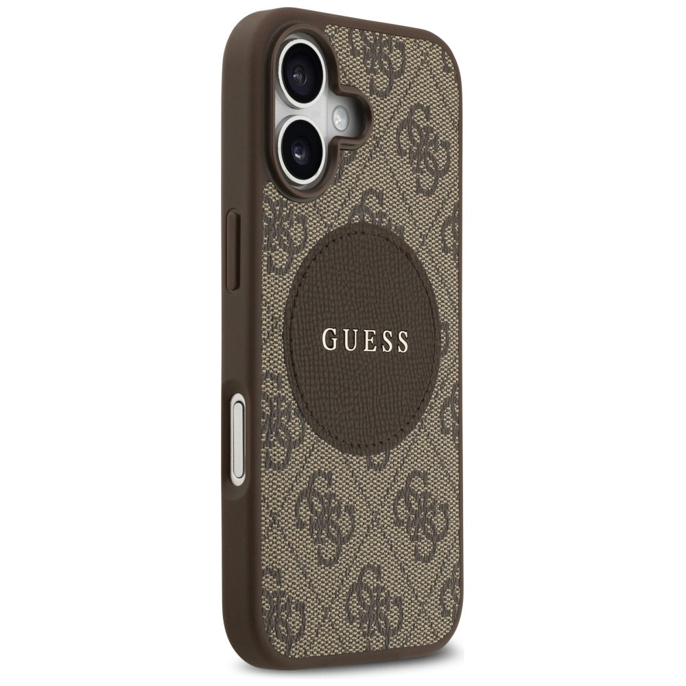 Futrola MagSafe za Apple iPhone 17, Guess, 4G Circle Classic Logo, Braon