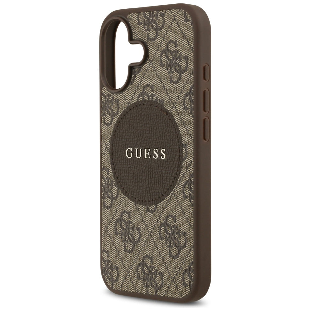 Futrola MagSafe za Apple iPhone 17, Guess, 4G Circle Classic Logo, Braon