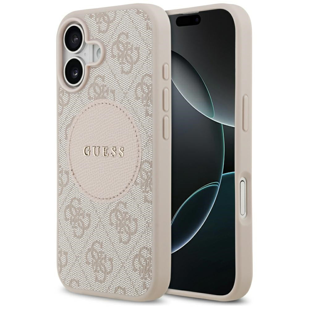 Futrola MagSafe za Apple iPhone 17, Guess, 4G Circle Classic Logo, Roze