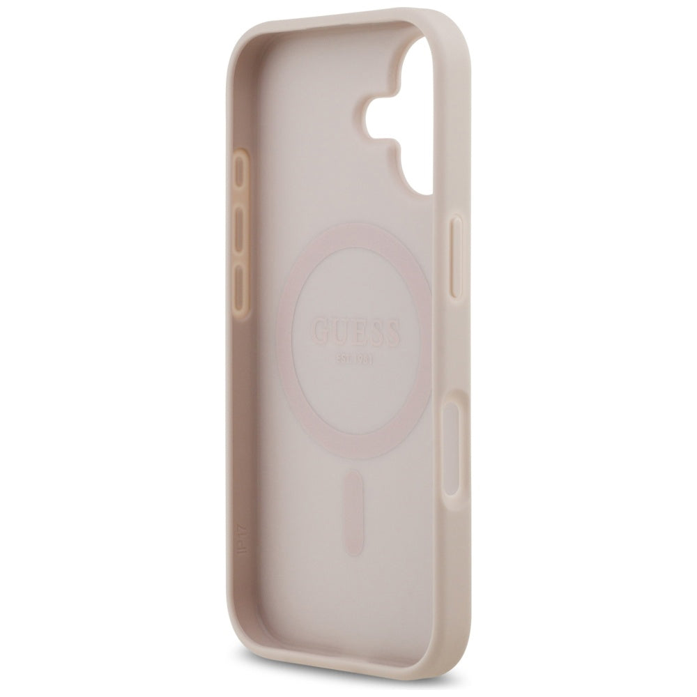 Futrola MagSafe za Apple iPhone 17, Guess, 4G Circle Classic Logo, Roze