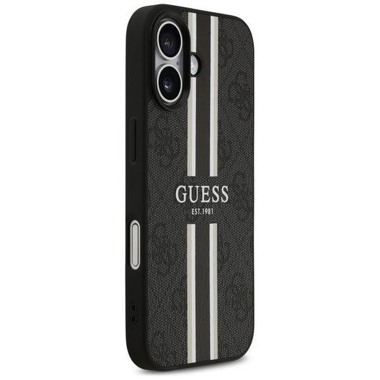 Futrola MagSafe za Apple iPhone 17, Guess, 4G Printed Stripes, Crna