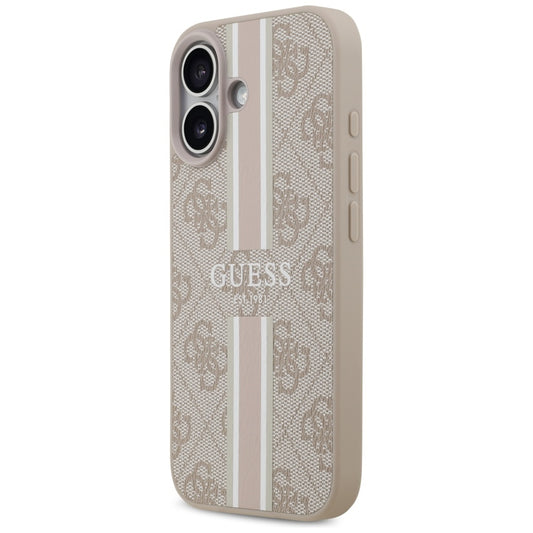 Futrola MagSafe za Apple iPhone 17, Guess, 4G Printed Stripes, Roze